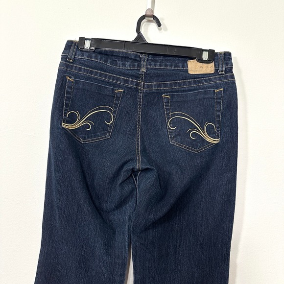 VTG Grane Flare Leg Jeans Dark Wash Hummingbird Embroidered Y2K Denim Junior 9 - Picture 5 of 9